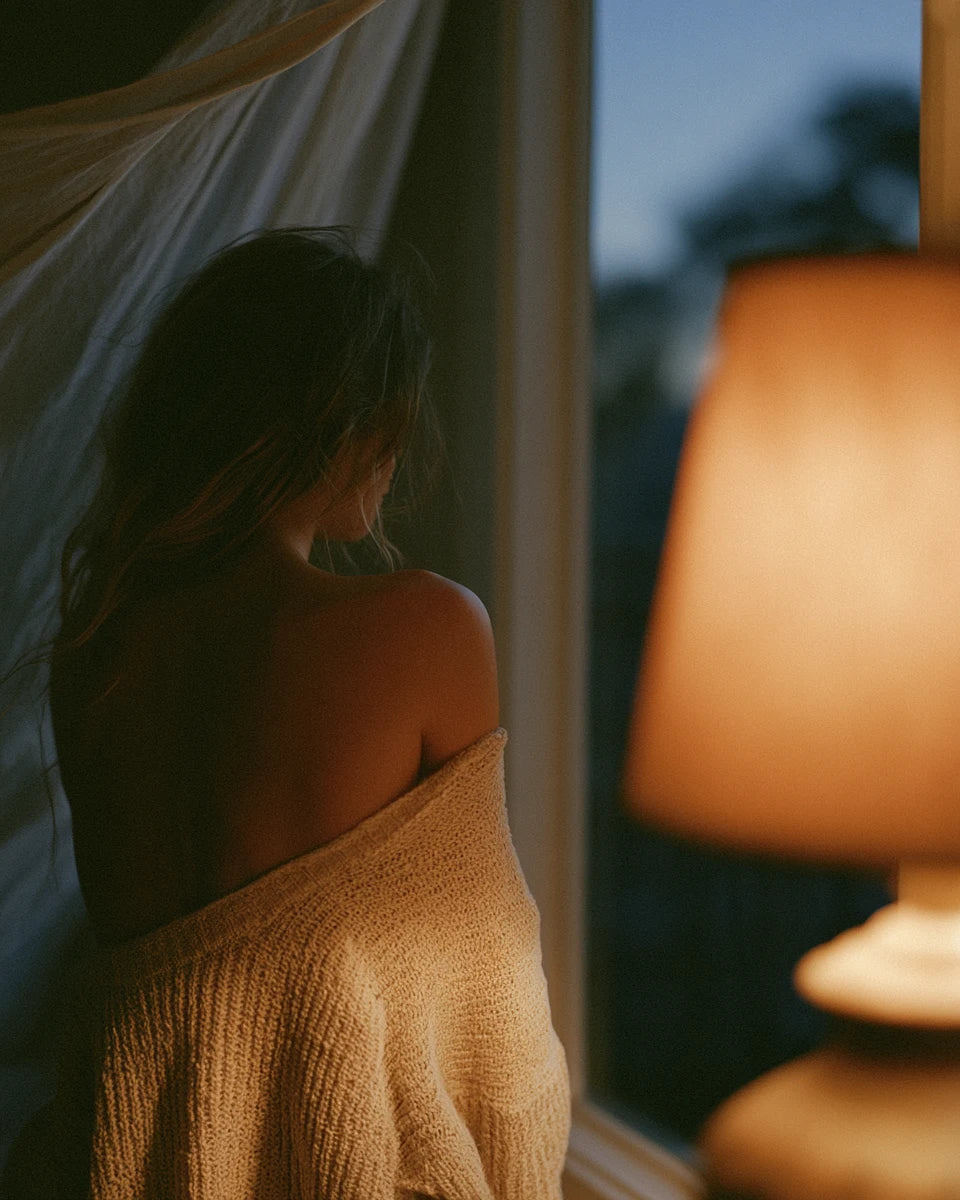 Woman at home in the evening